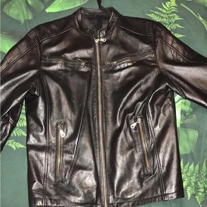 Mens Biker Jacket - Real Leather